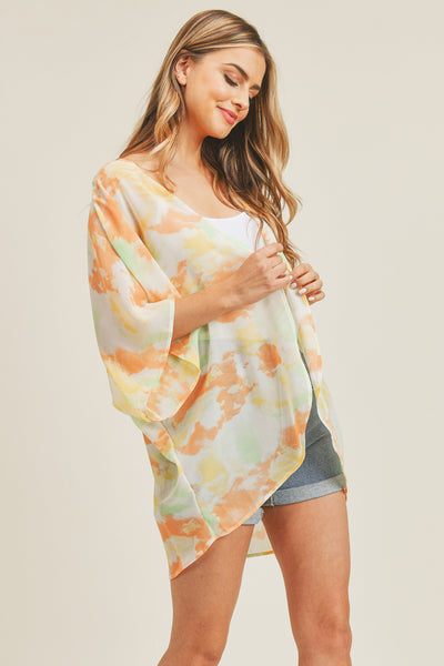 TIE DYE HIP LENGTH KIMONO/1PC