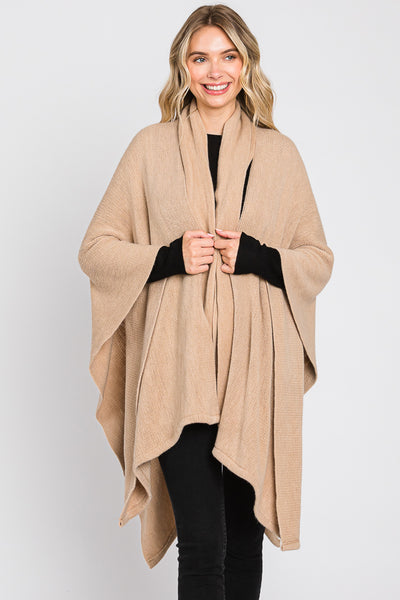 CAPE WITH ATTACHED SCARF WITH NECKLINE TIE