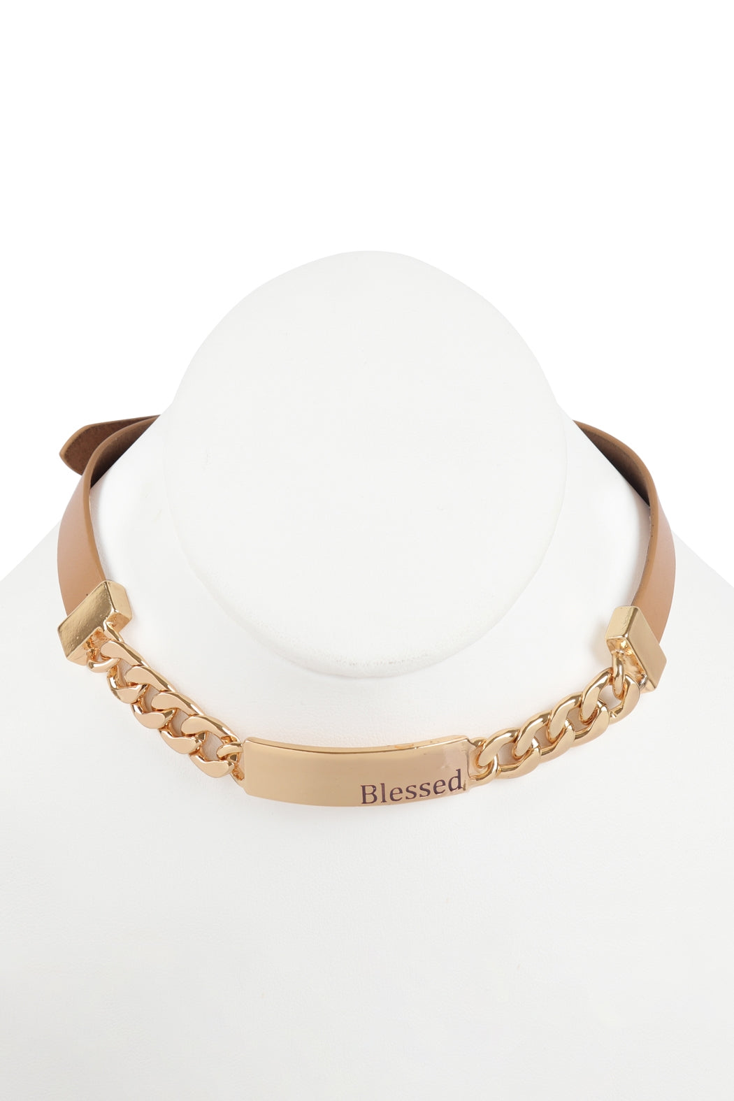 BLESSED CHARM LONG CHAIN-LEATHER BRACELET