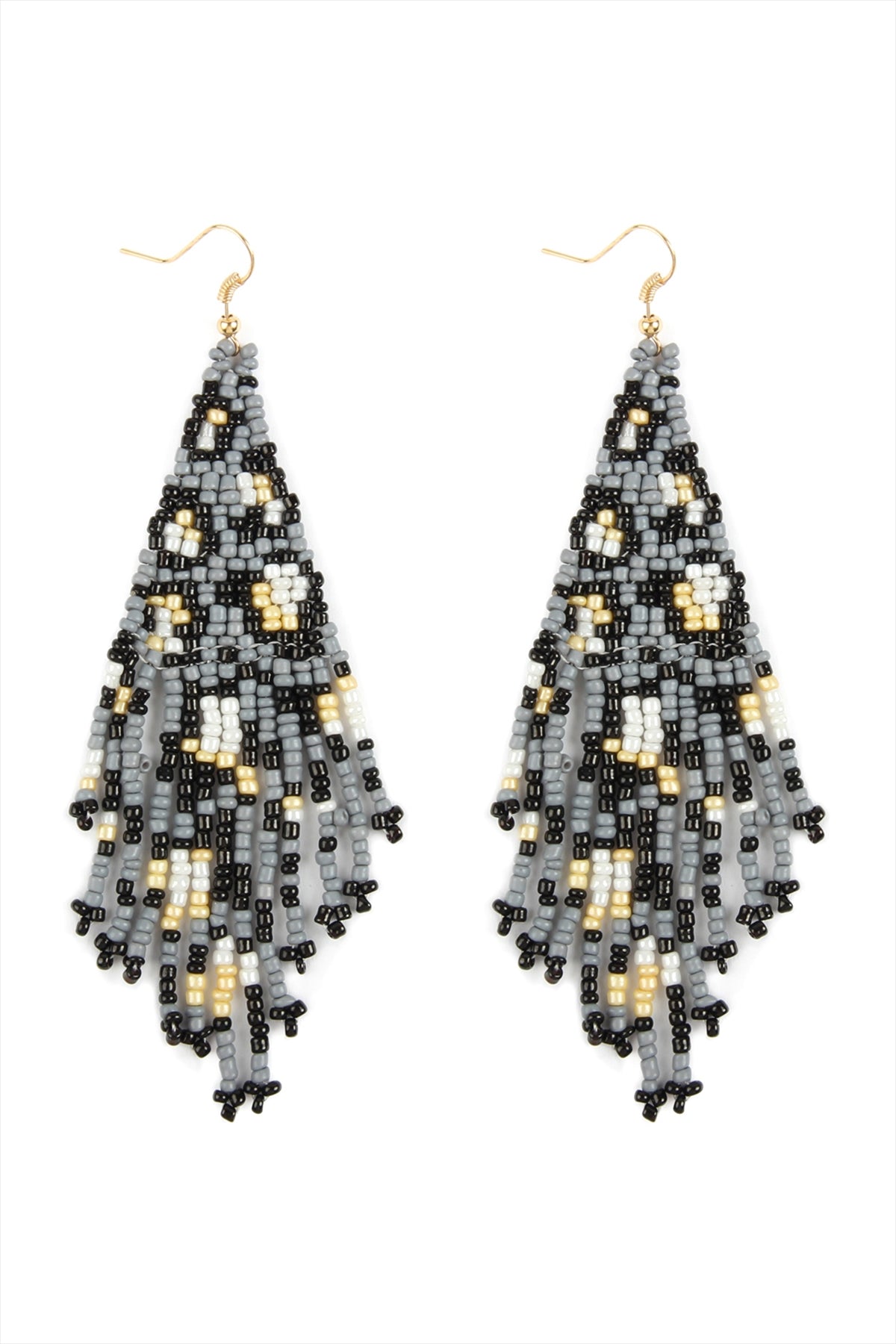 SEED BEADS DANGLE HOOK EARRINGS