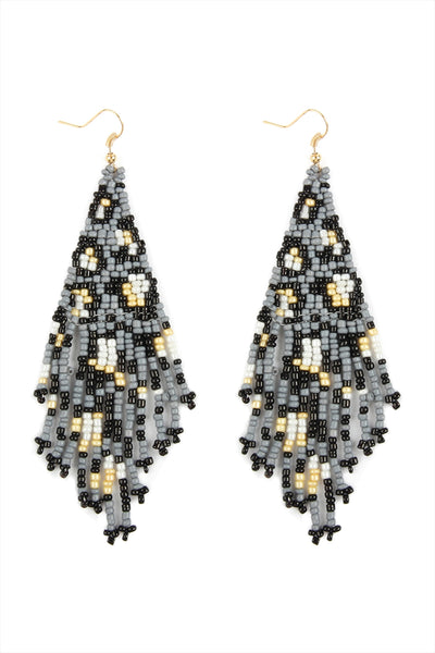 SEED BEADS DANGLE HOOK EARRINGS