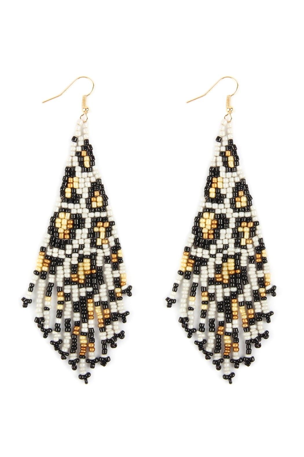 SEED BEADS DANGLE HOOK EARRINGS