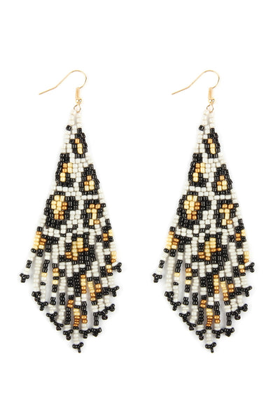 SEED BEADS DANGLE HOOK EARRINGS