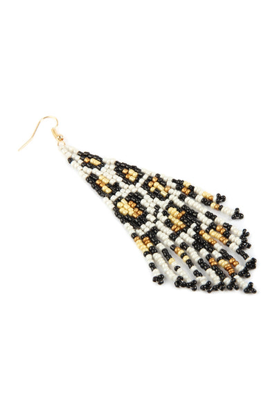 SEED BEADS DANGLE HOOK EARRINGS