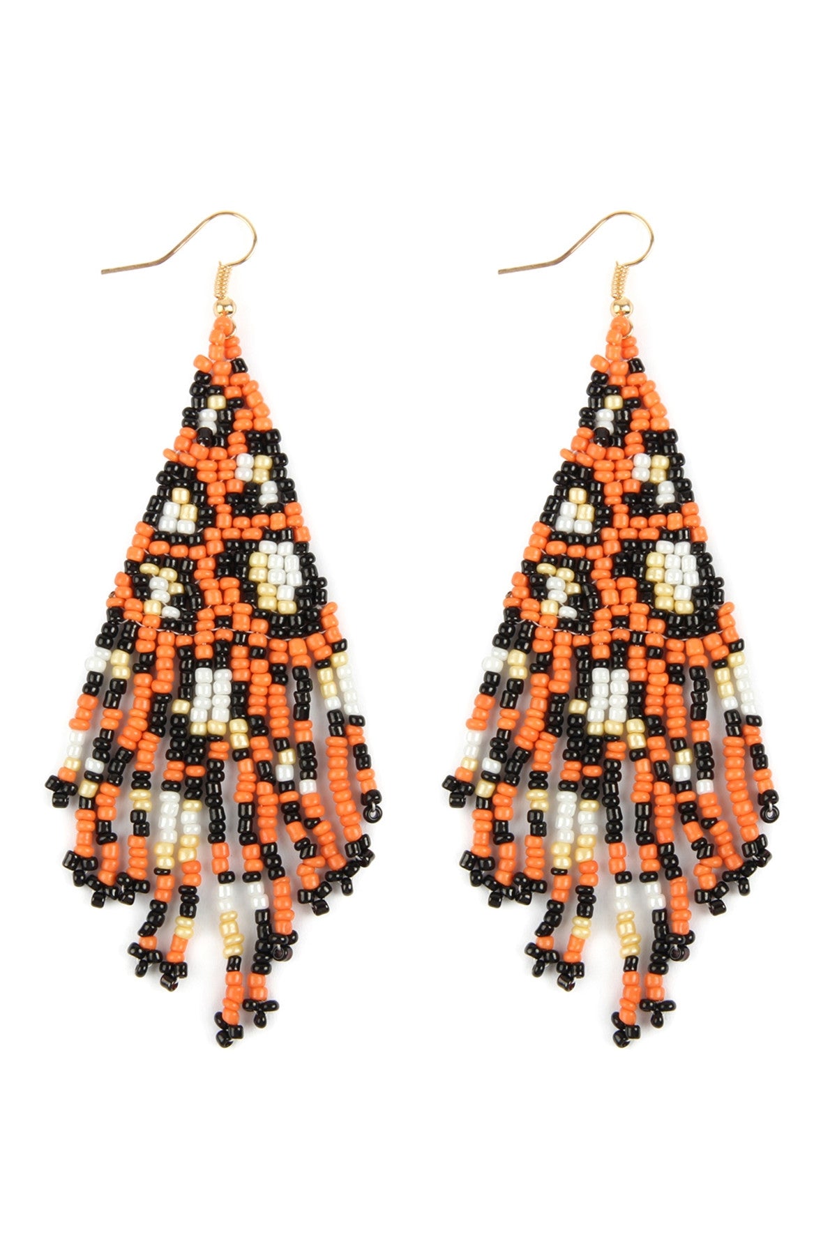 SEED BEADS DANGLE HOOK EARRINGS