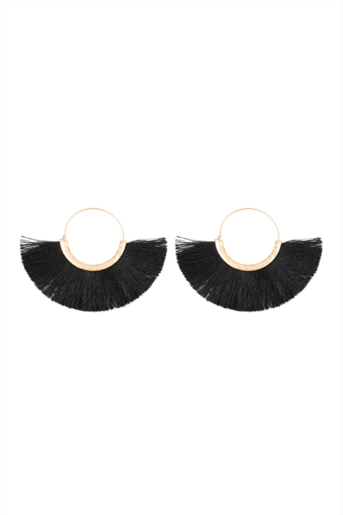 FAN TASSEL HOOP EARRINGS