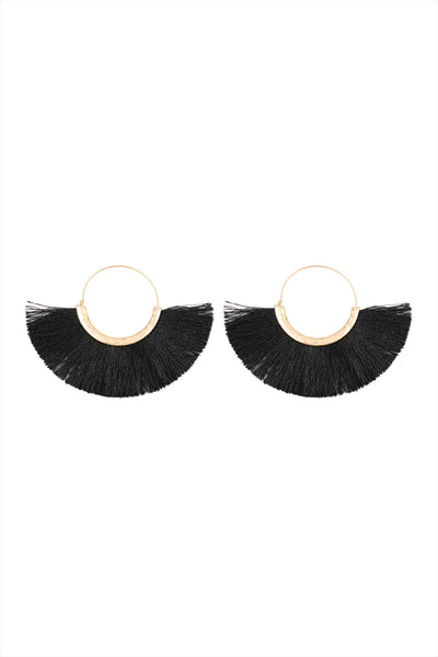 FAN TASSEL HOOP EARRINGS