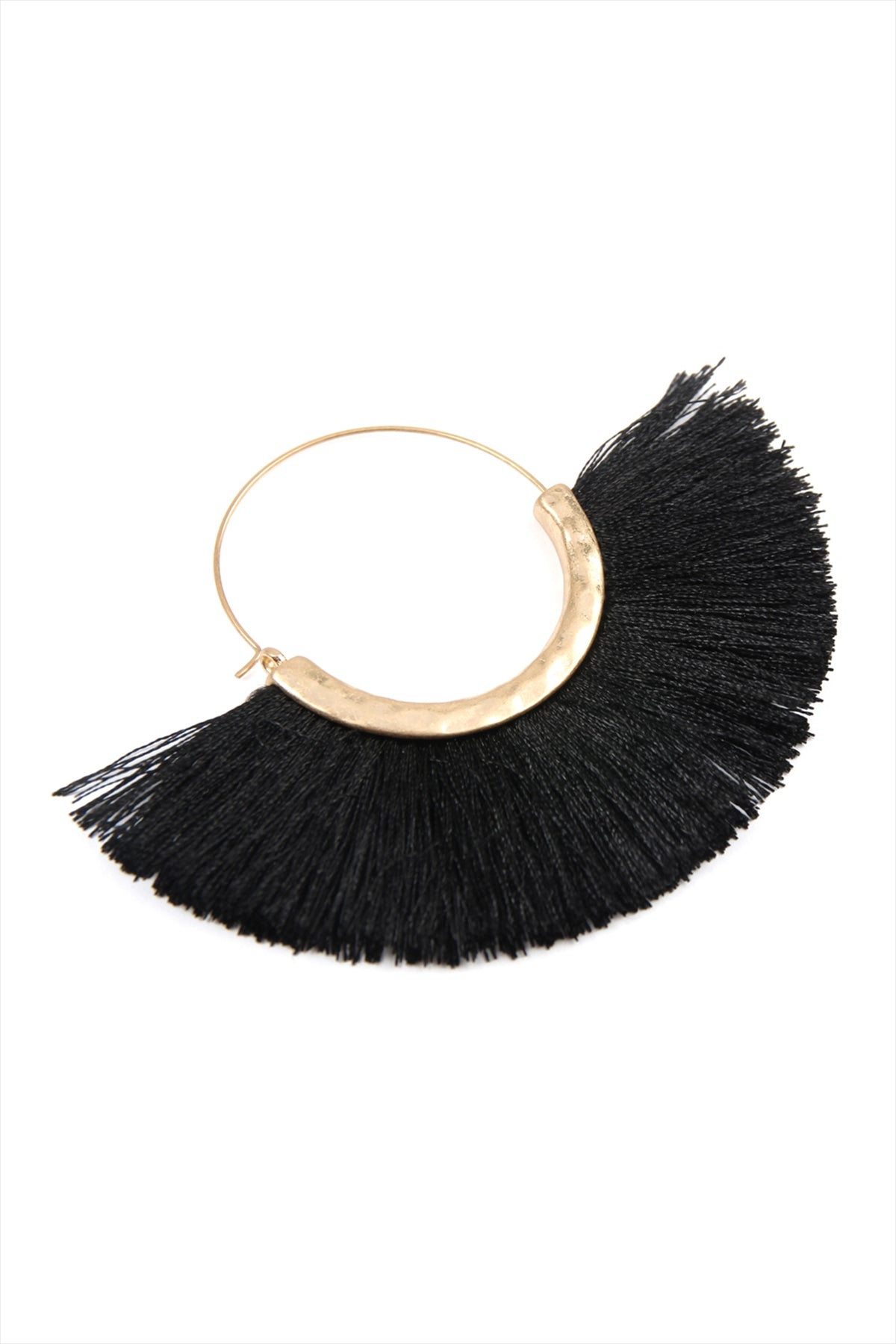 FAN TASSEL HOOP EARRINGS