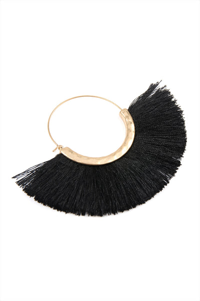 FAN TASSEL HOOP EARRINGS