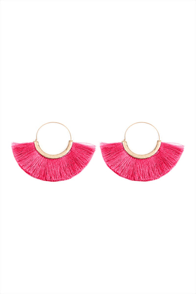 FAN TASSEL HOOP EARRINGS