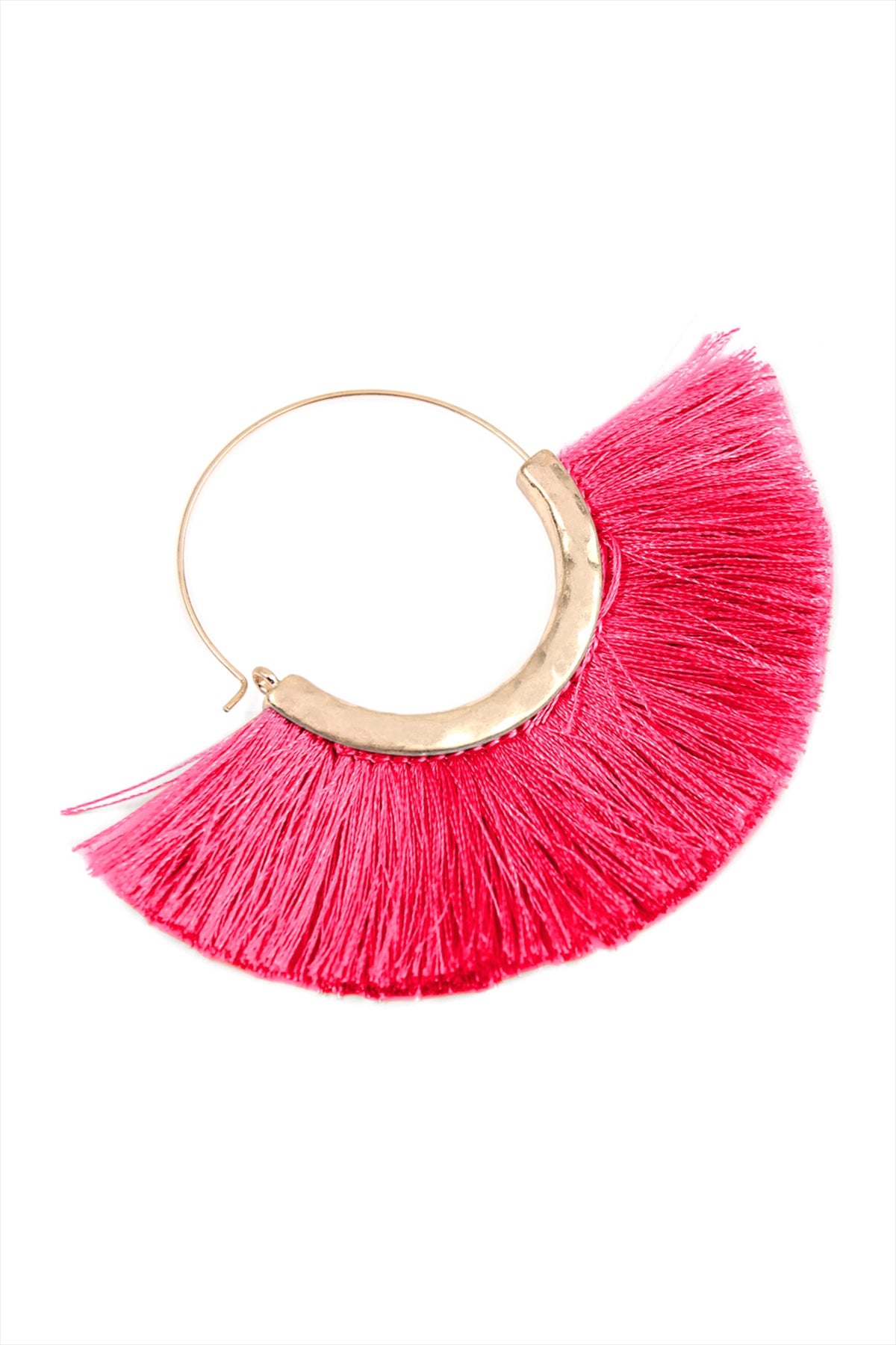 FAN TASSEL HOOP EARRINGS