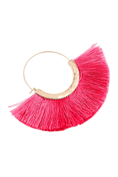 FAN TASSEL HOOP EARRINGS