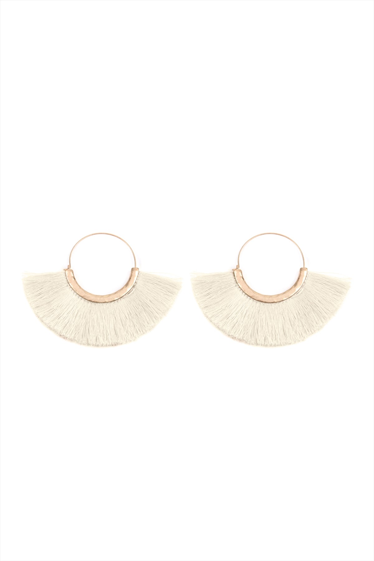 FAN TASSEL HOOP EARRINGS