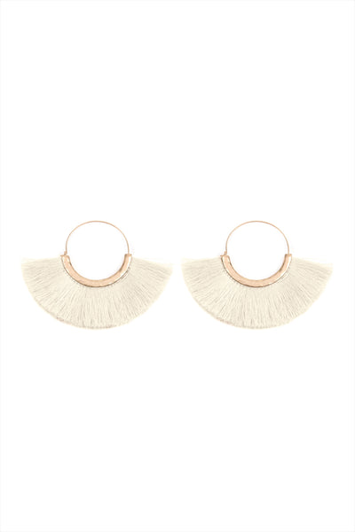 FAN TASSEL HOOP EARRINGS