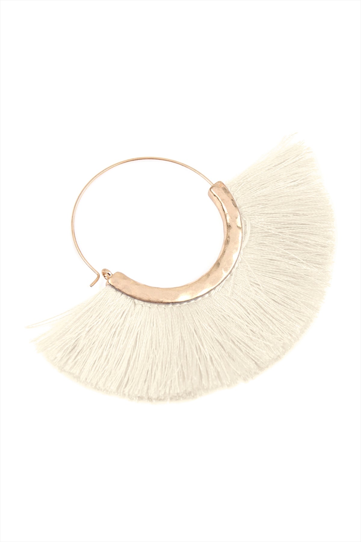 FAN TASSEL HOOP EARRINGS