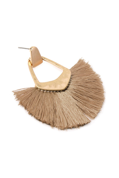 FAN TASSEL POST DANGLE EARRINGS