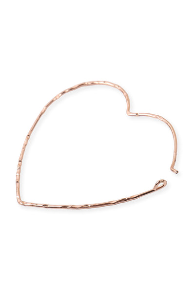 3 PAIRS ON A CARD HAMMERED HEART HOOP EARRINGS SET