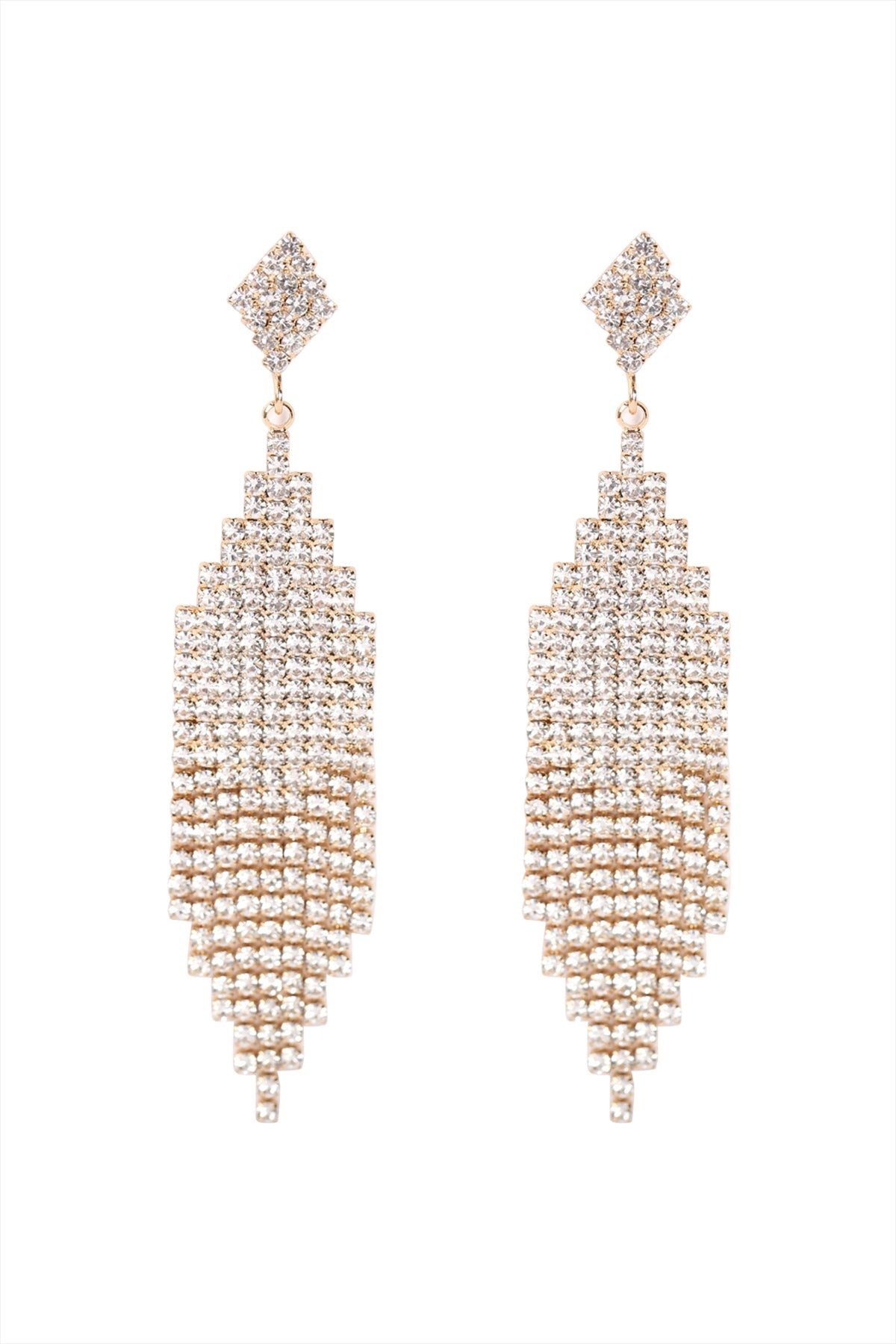 BRIDAL RHINESTONE POST DANGLING EARRINGS