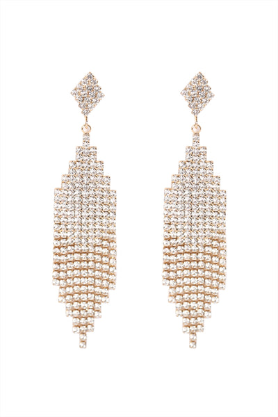 BRIDAL RHINESTONE POST DANGLING EARRINGS