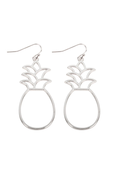 PINEAPPLE OPEN WIRE HOOK DANGLING EARRINGS
