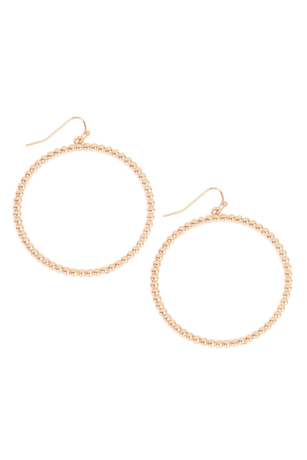 ROUND TEXTURED DANGLE HOOK EARRINGS