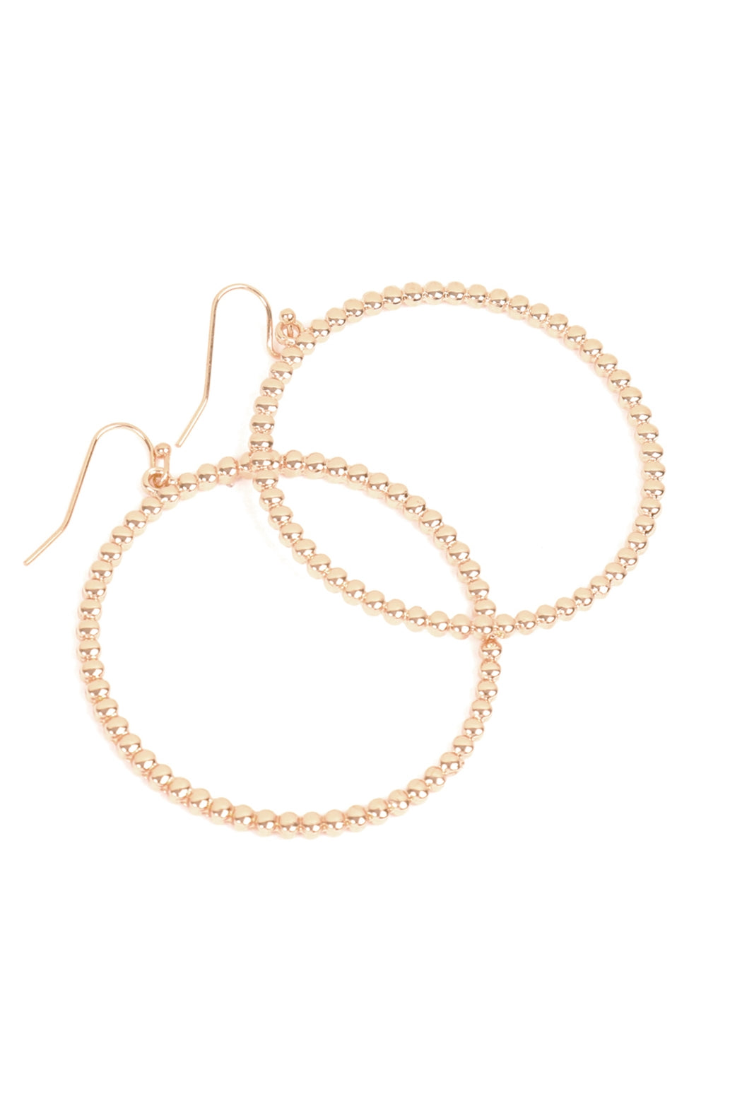 ROUND TEXTURED DANGLE HOOK EARRINGS