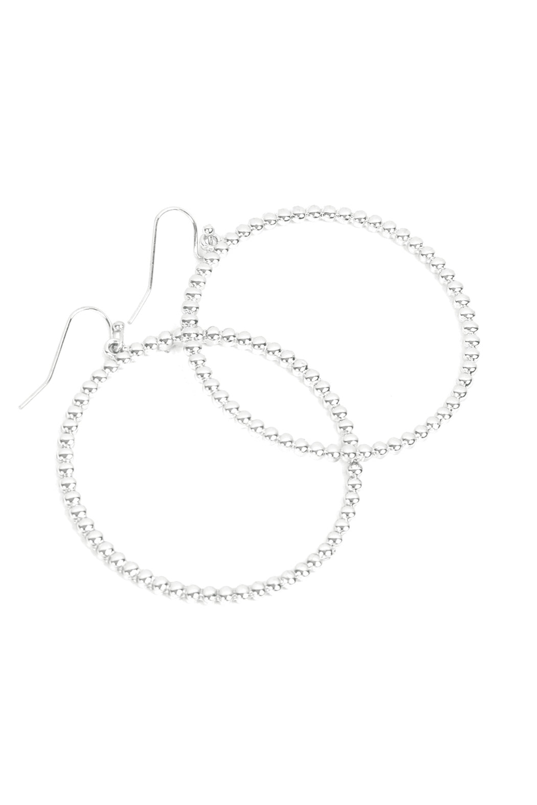 ROUND TEXTURED DANGLE HOOK EARRINGS