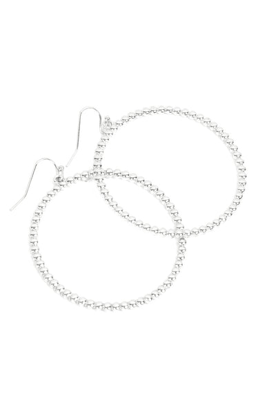 ROUND TEXTURED DANGLE HOOK EARRINGS