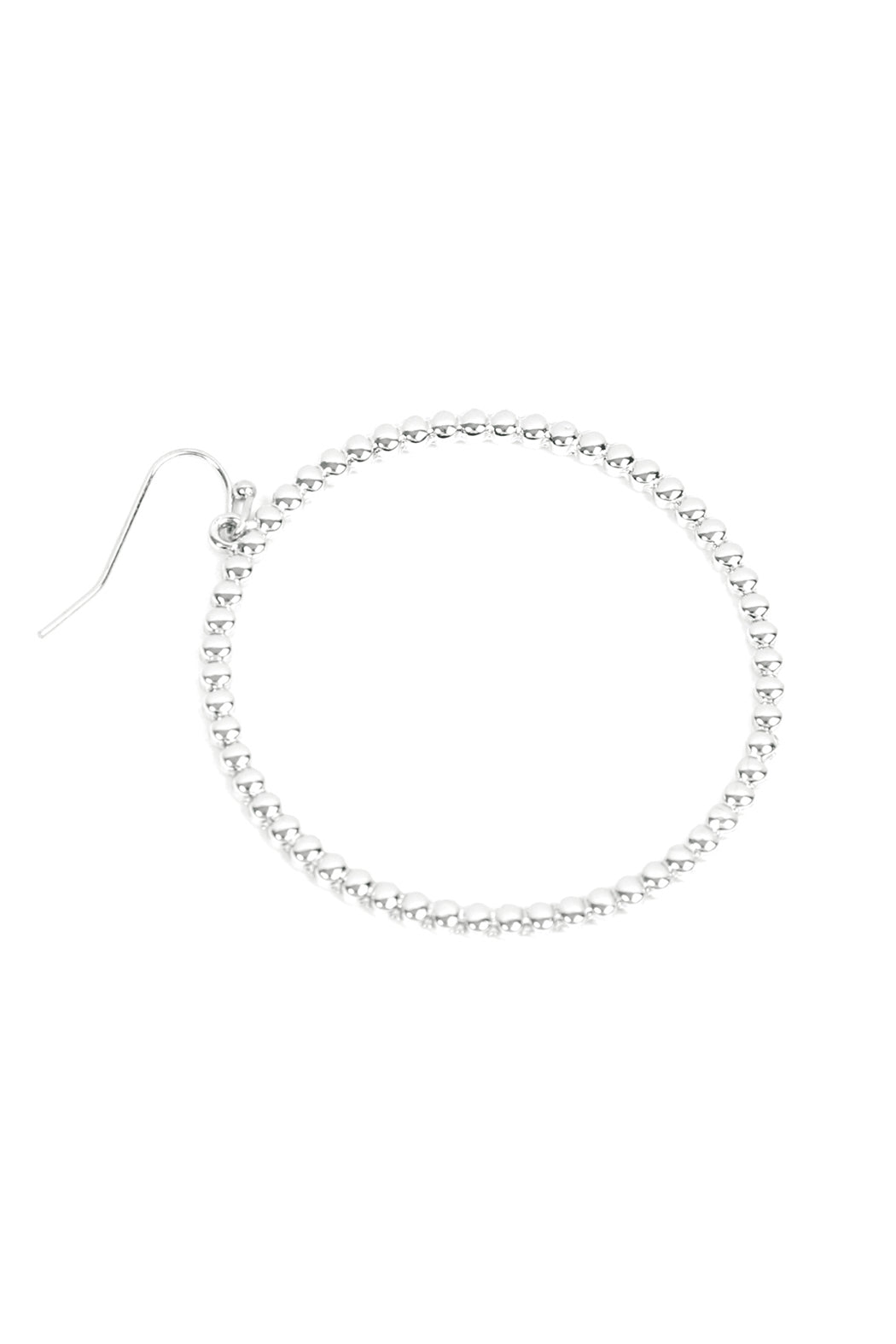 ROUND TEXTURED DANGLE HOOK EARRINGS