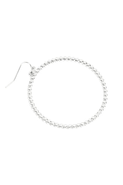 ROUND TEXTURED DANGLE HOOK EARRINGS