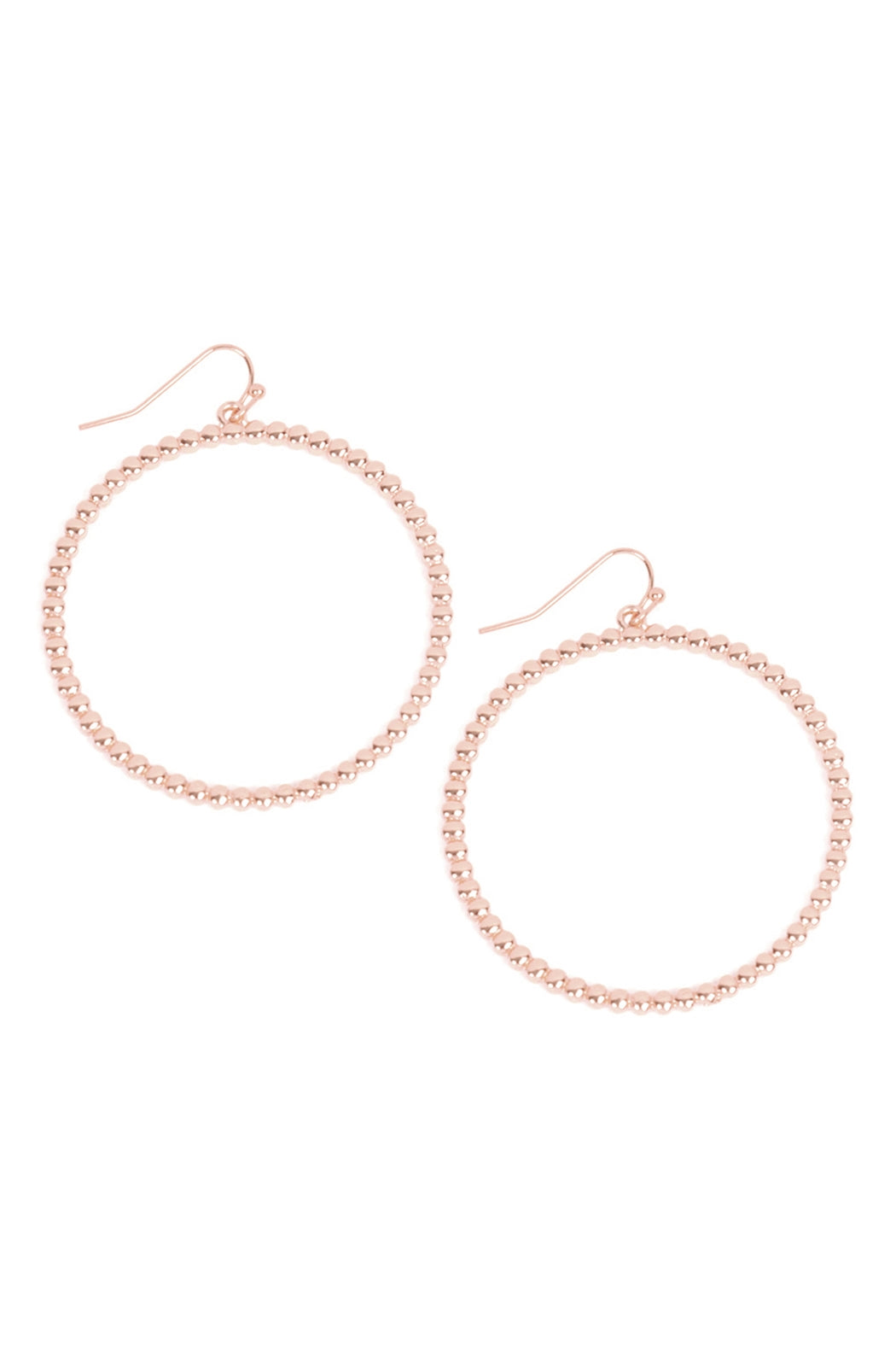 ROUND TEXTURED DANGLE HOOK EARRINGS