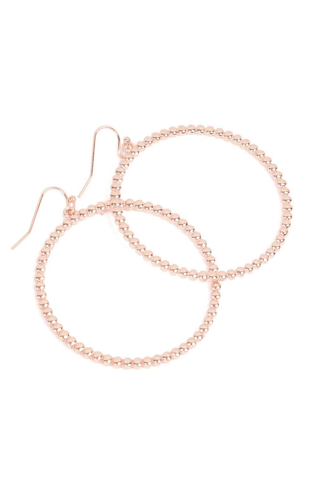 ROUND TEXTURED DANGLE HOOK EARRINGS