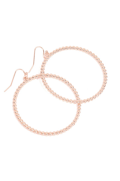 ROUND TEXTURED DANGLE HOOK EARRINGS