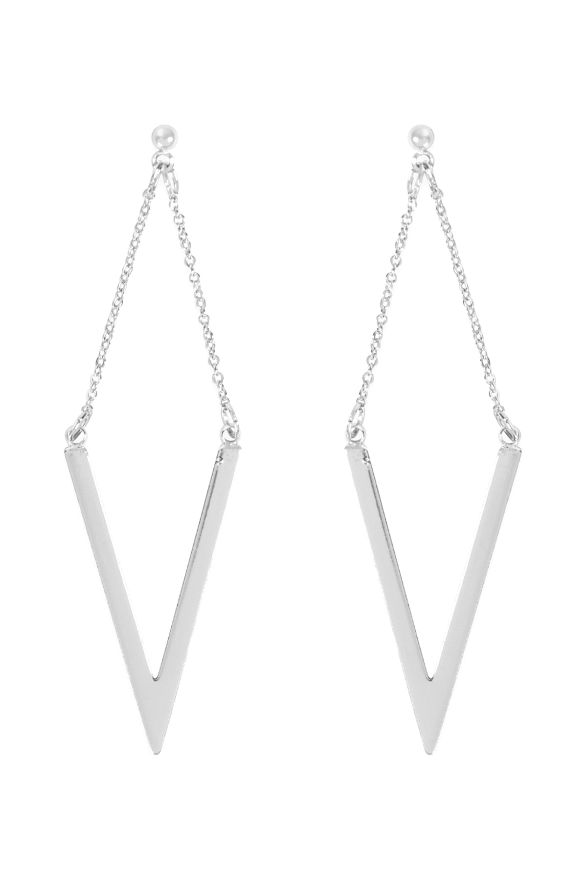 "V' CHAIN DROP POST EARRING