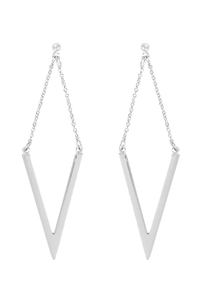 "V' CHAIN DROP POST EARRING