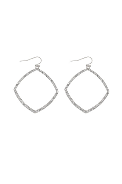 ZIRCONIA POLYGON DROP EARRINGS