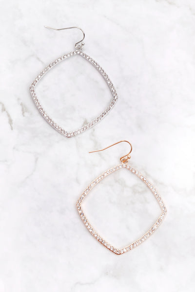 ZIRCONIA POLYGON DROP EARRINGS