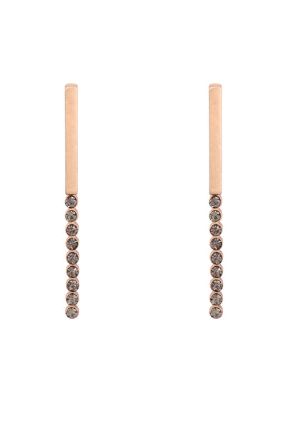 BAR INLINE RHINESTONE POST EARRINGS
