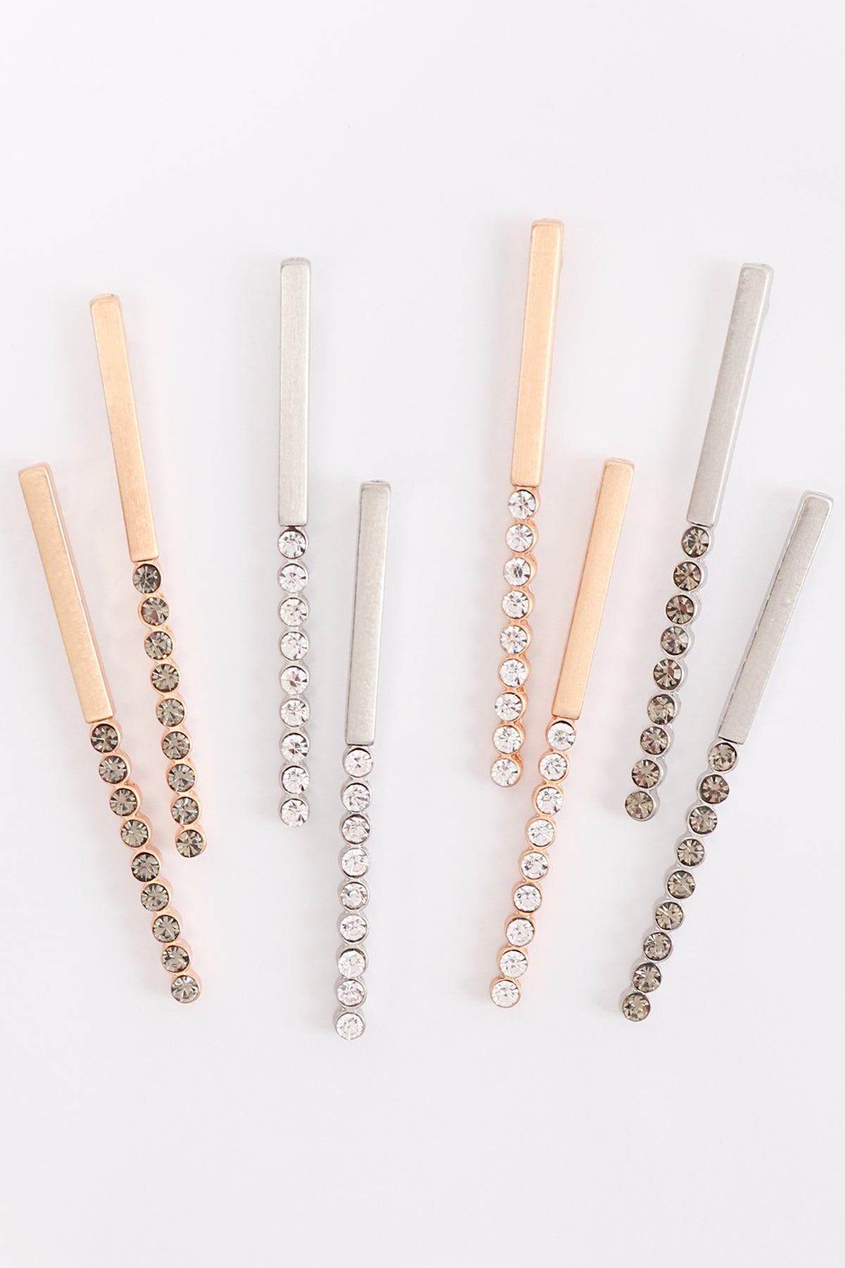 BAR INLINE RHINESTONE POST EARRINGS