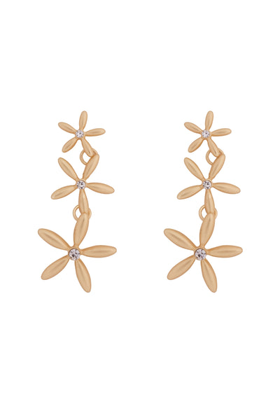 3 FLOWER LINK DROP EARRINGS