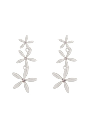 3 FLOWER LINK DROP EARRINGS