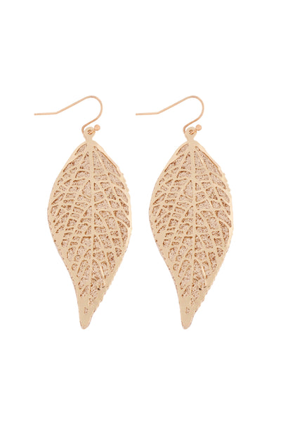 CAST LEAF DROP EARRINGS