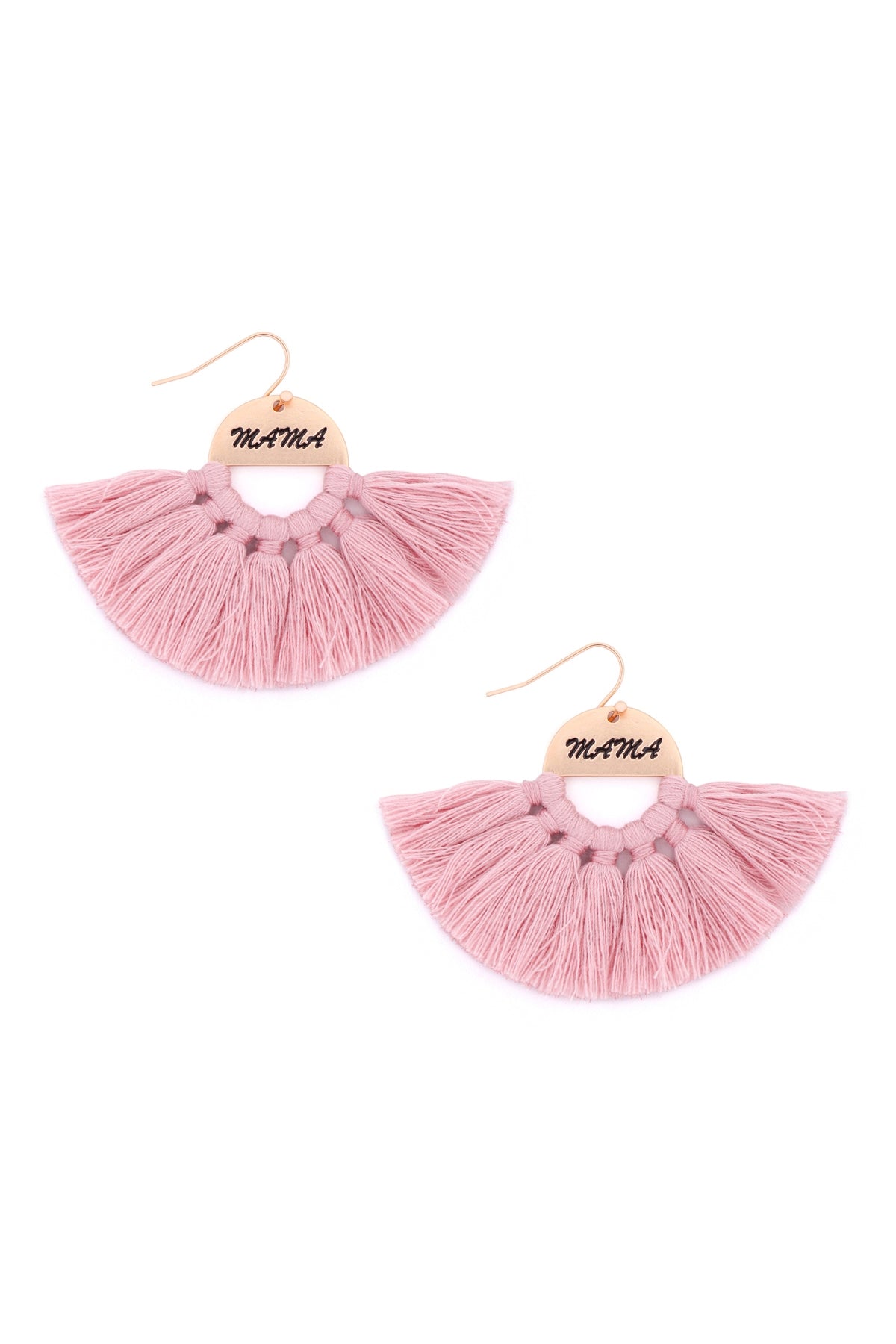MAMA ETCHED FAN TASSEL EARRINGS