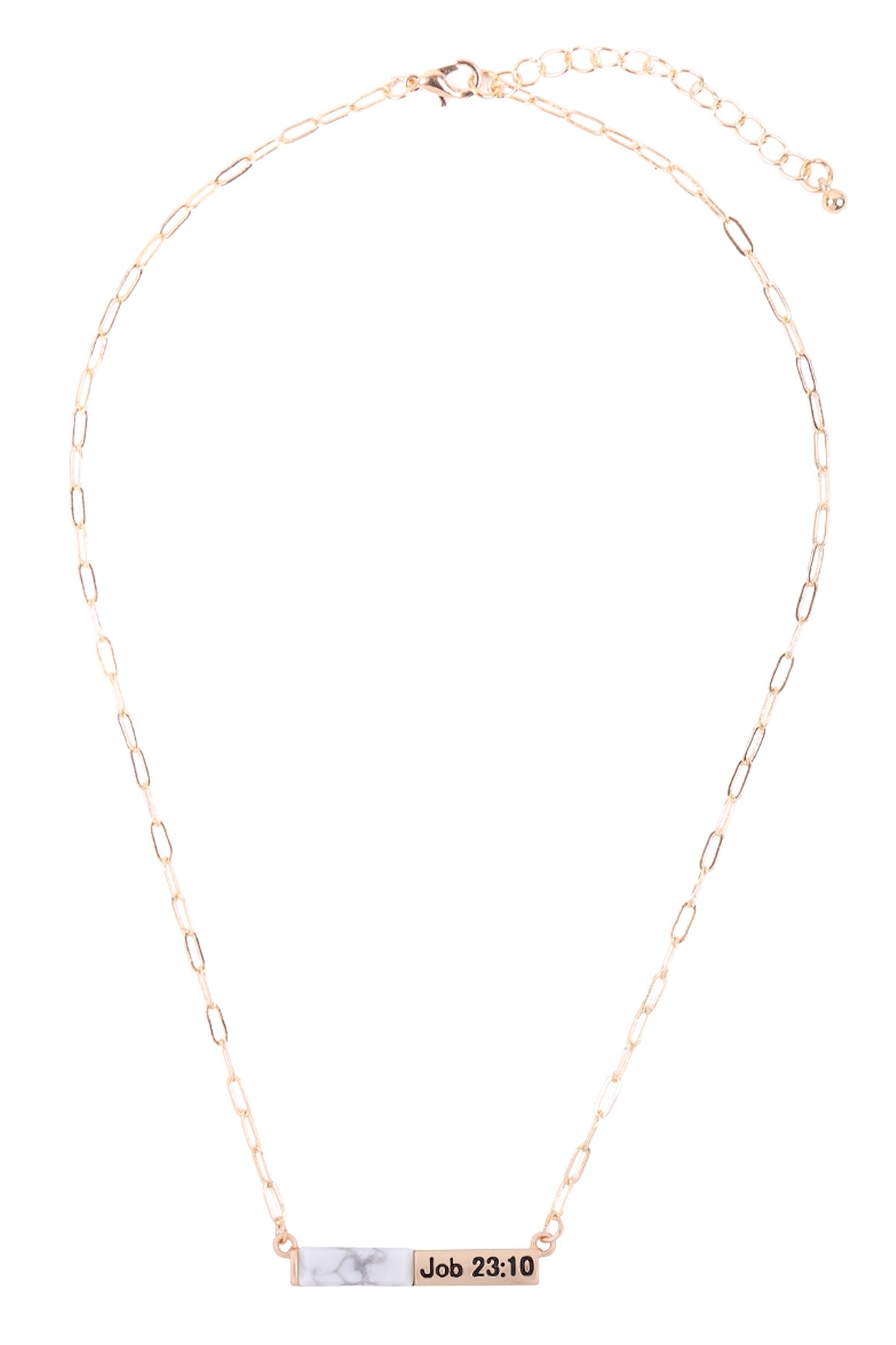 JOB 23:10 HALF NATURAL STONE HALF METAL NECKLACE