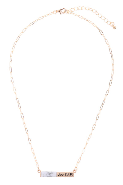 JOB 23:10 HALF NATURAL STONE HALF METAL NECKLACE