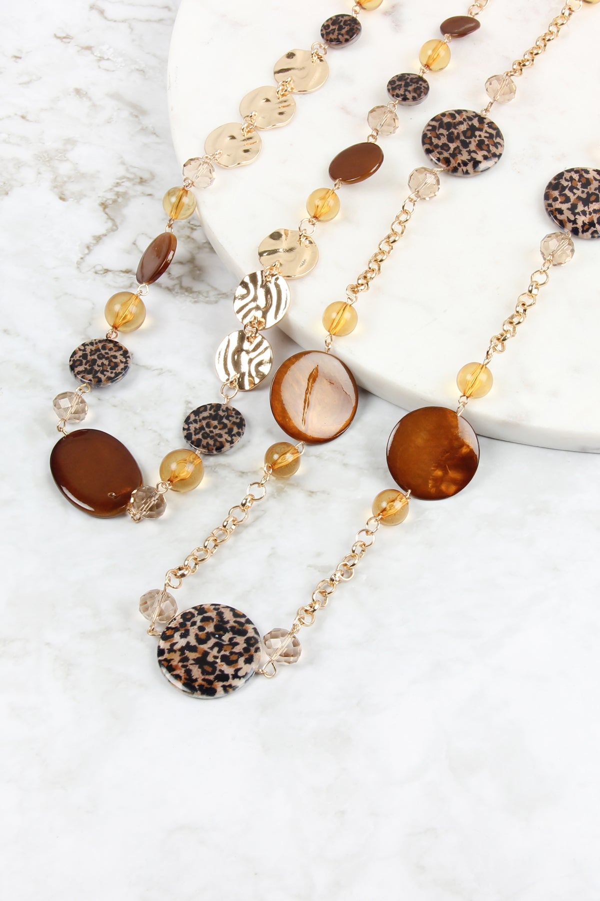 PRINTED ACETATE CHAIN NECKLACE