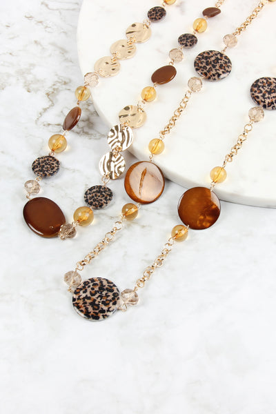 PRINTED ACETATE CHAIN NECKLACE