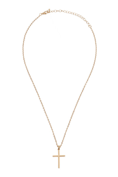 ROSE GOLD CROSS PENDANT CHAIN NECKLACE/6PCS