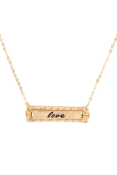 LOVE PERSONALIZED BAR CHAIN NECKLACE