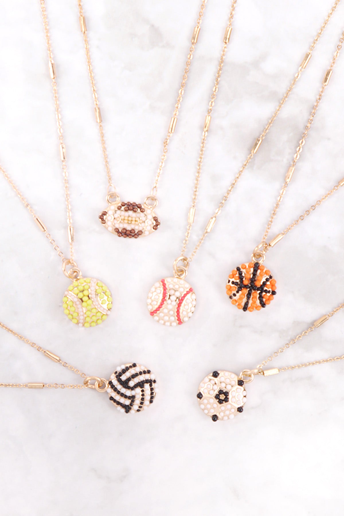 SPORTS GAMEDAY SEED BEAD CHAIN NECKLACE